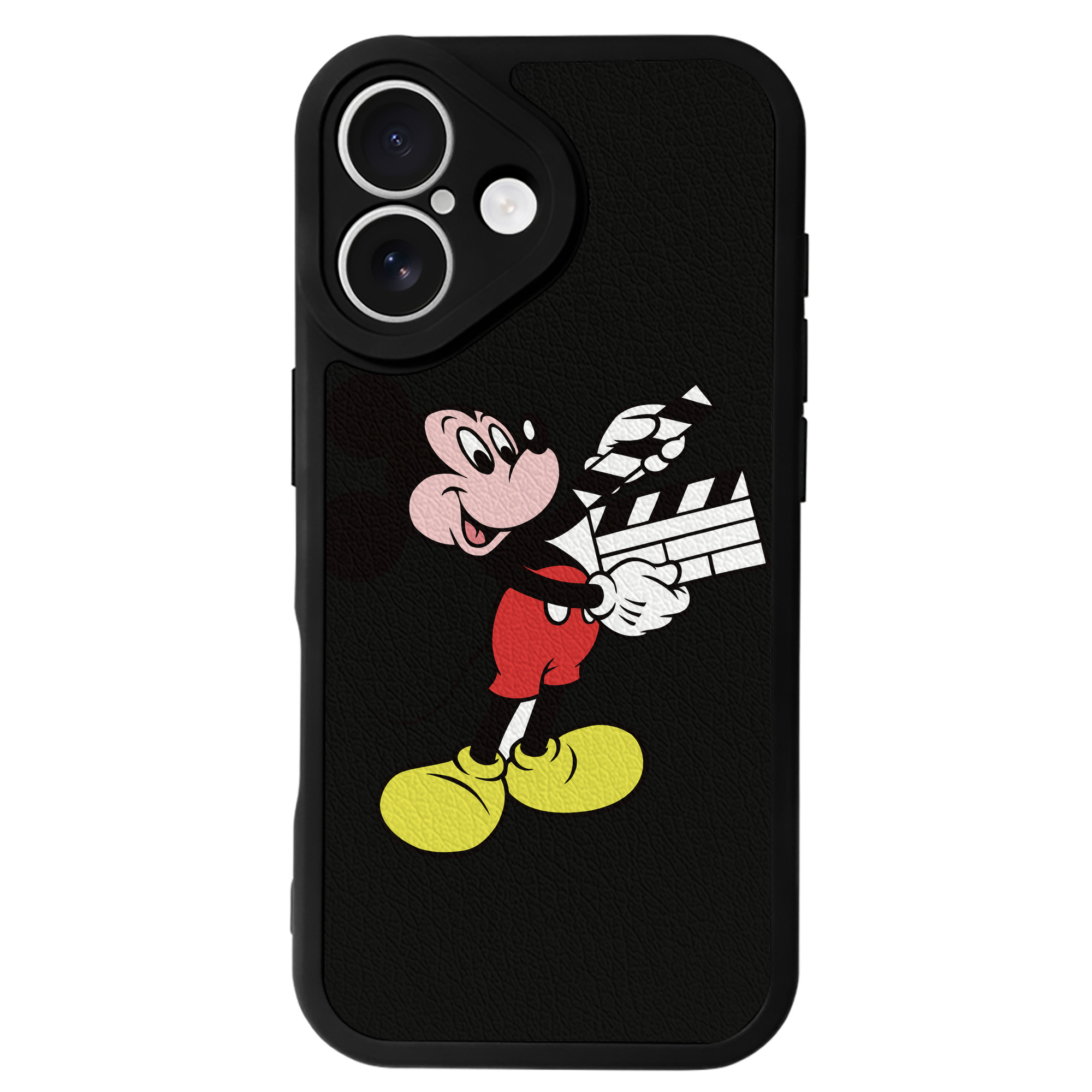 （画像用） ミッキーマウス Mickey Mouse 【iPhone 16シリーズ対応】シリコンスマホケース（レザー調） 材質：シリコン